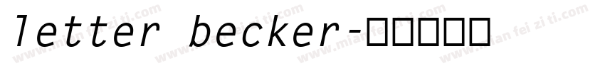 letter becker字体转换